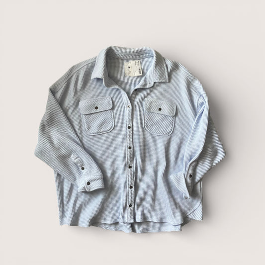 Aerie Baby Blue Waffle Shacket Oversized Small