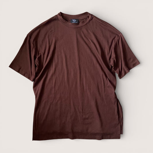 Dressed in Lala Brown Ribbed Oversized Top Size Medium
