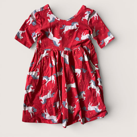 Hannah Andersson Girls Unicorn Dress Size 6-7
