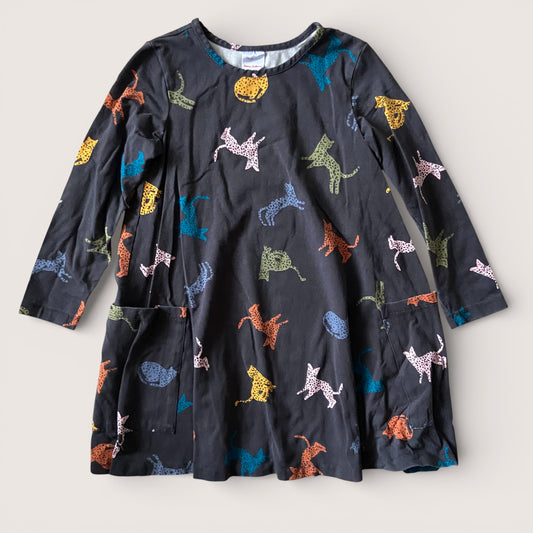 Hanna Andersson Cat Dress Size 6-7