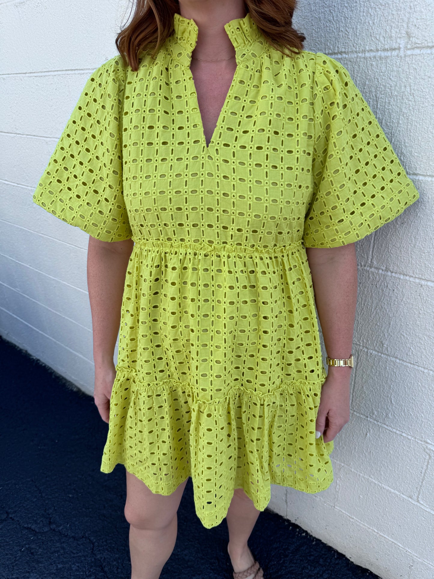 Tuckernuck Yellow Eyelet Dress Size Large