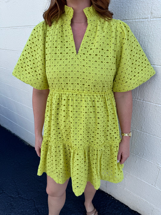 Tuckernuck Yellow Eyelet Dress Size Large
