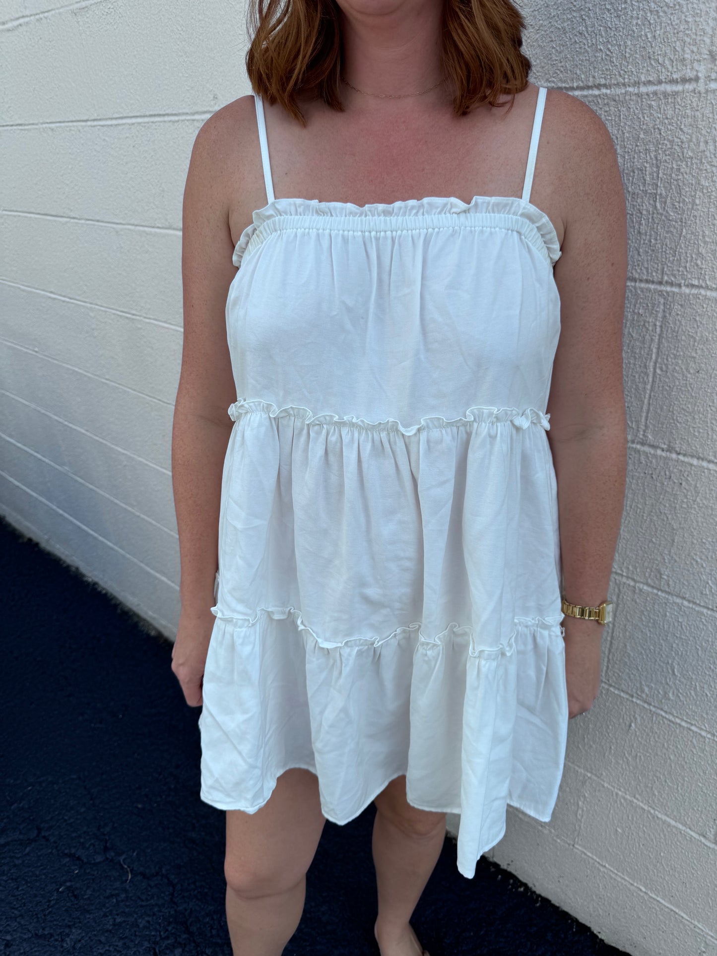 Idem Ditto White Ruffle Dress Size Small